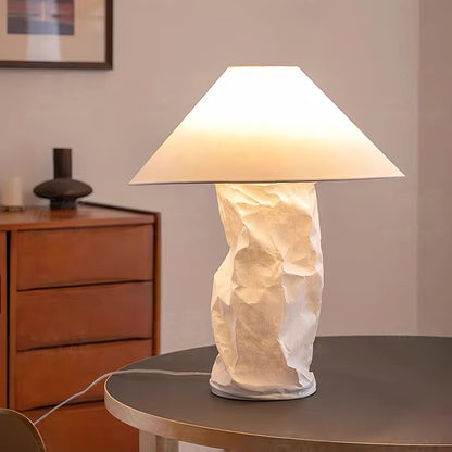 Crinkle Paper Table Lamp | White Metal & Dupont Paper | 50cm/75cm