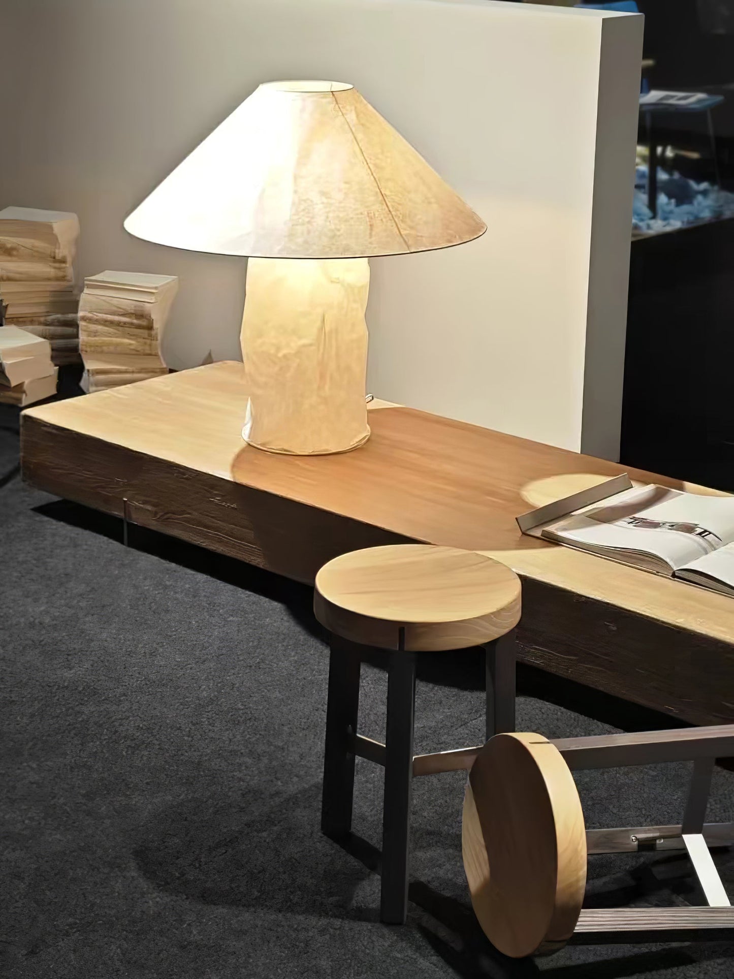 Crinkle Paper Table Lamp | White Metal & Dupont Paper | 50cm/75cm