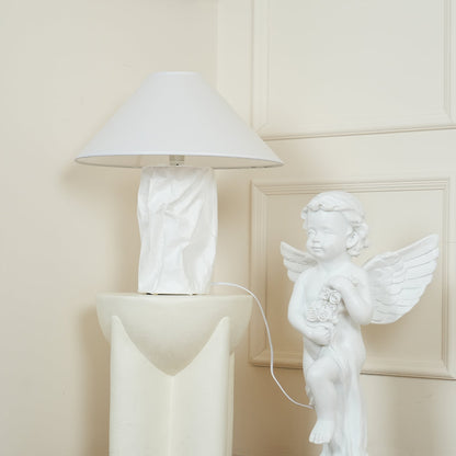 Crinkle Paper Table Lamp | White Metal & Dupont Paper | 50cm/75cm