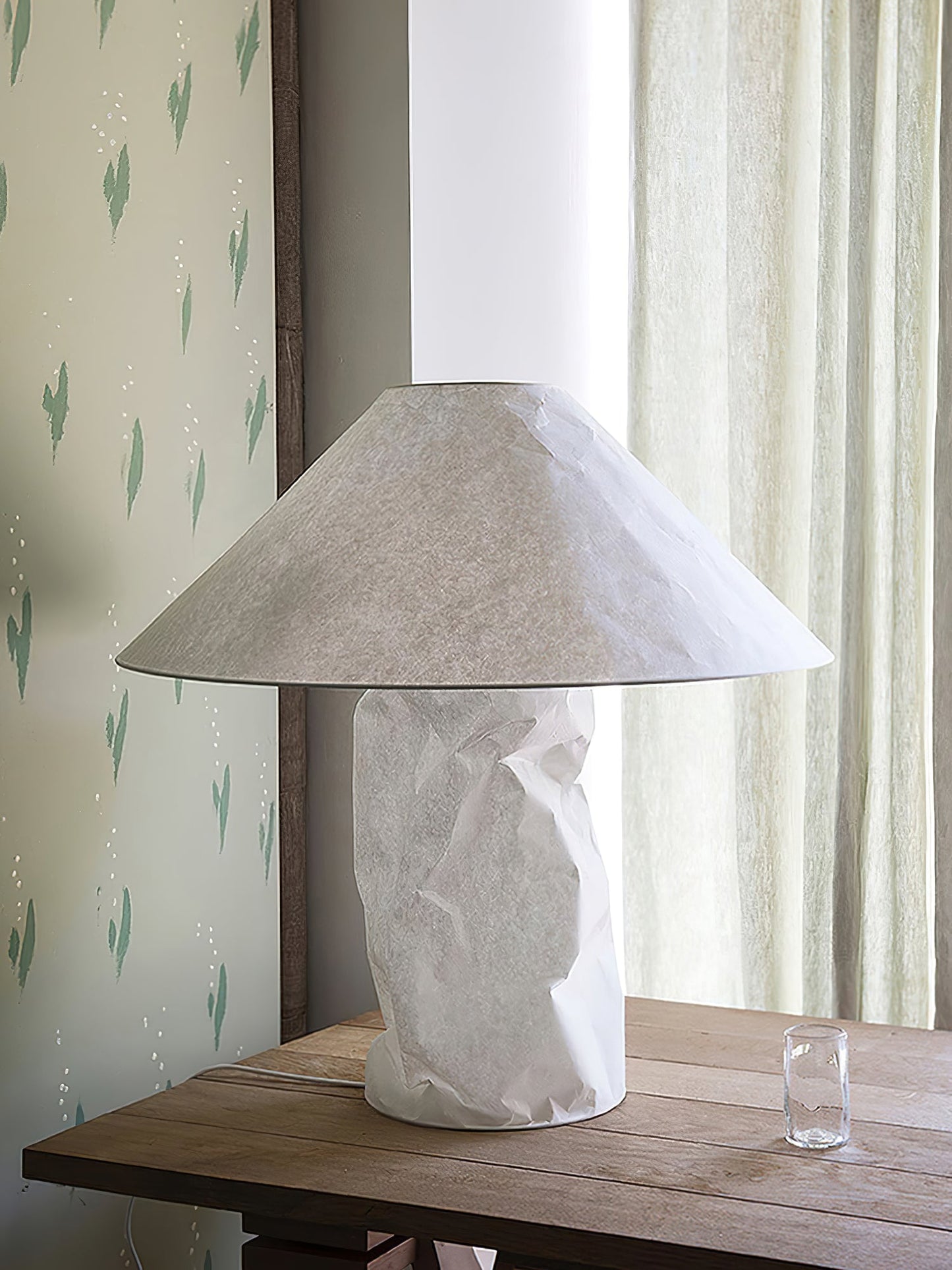 Crinkle Paper Table Lamp | White Metal & Dupont Paper | 50cm/75cm