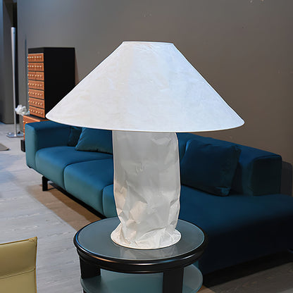 Crinkle Paper Table Lamp | White Metal & Dupont Paper | 50cm/75cm