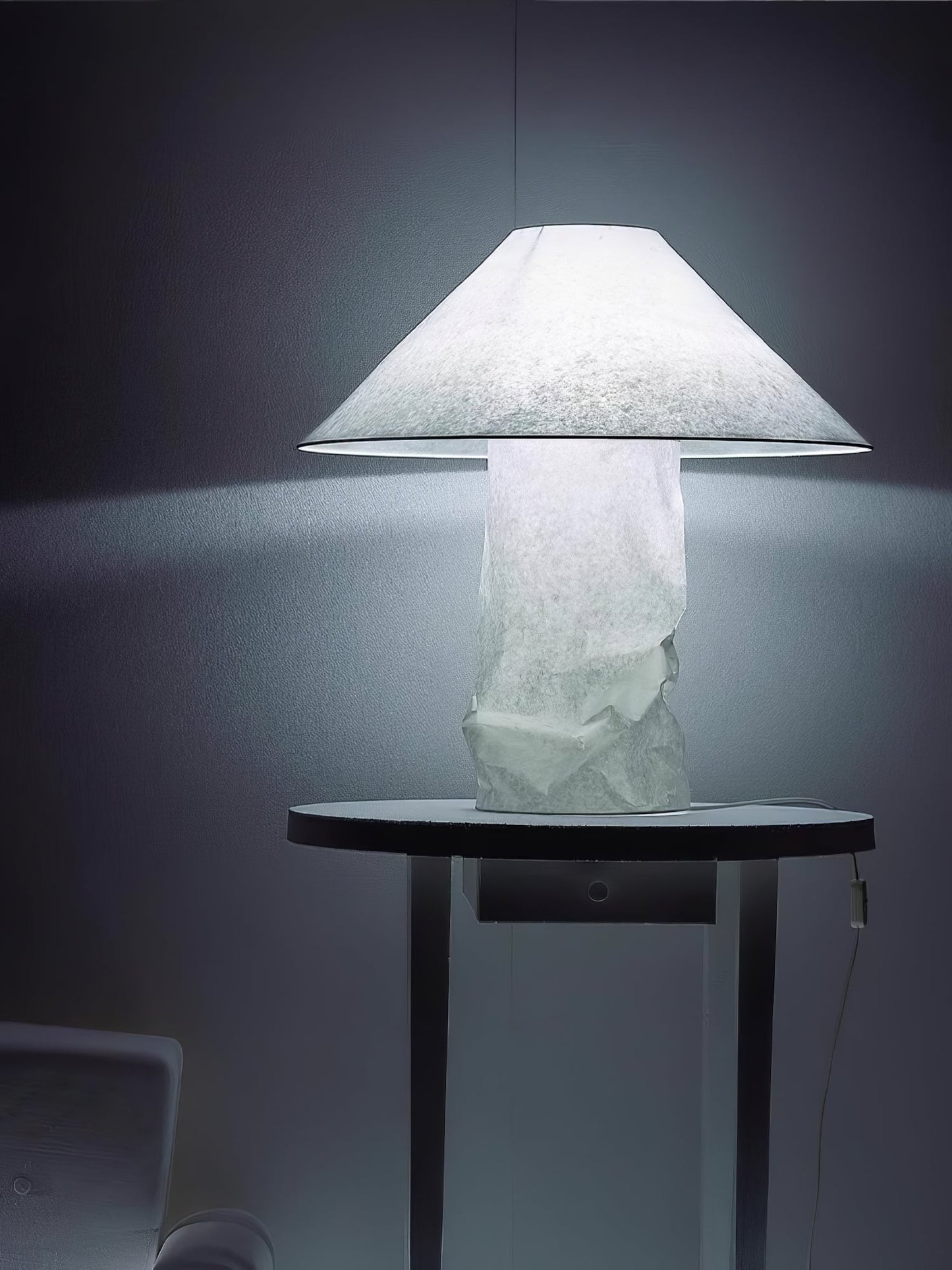 Crinkle Paper Table Lamp | White Metal & Dupont Paper | 50cm/75cm