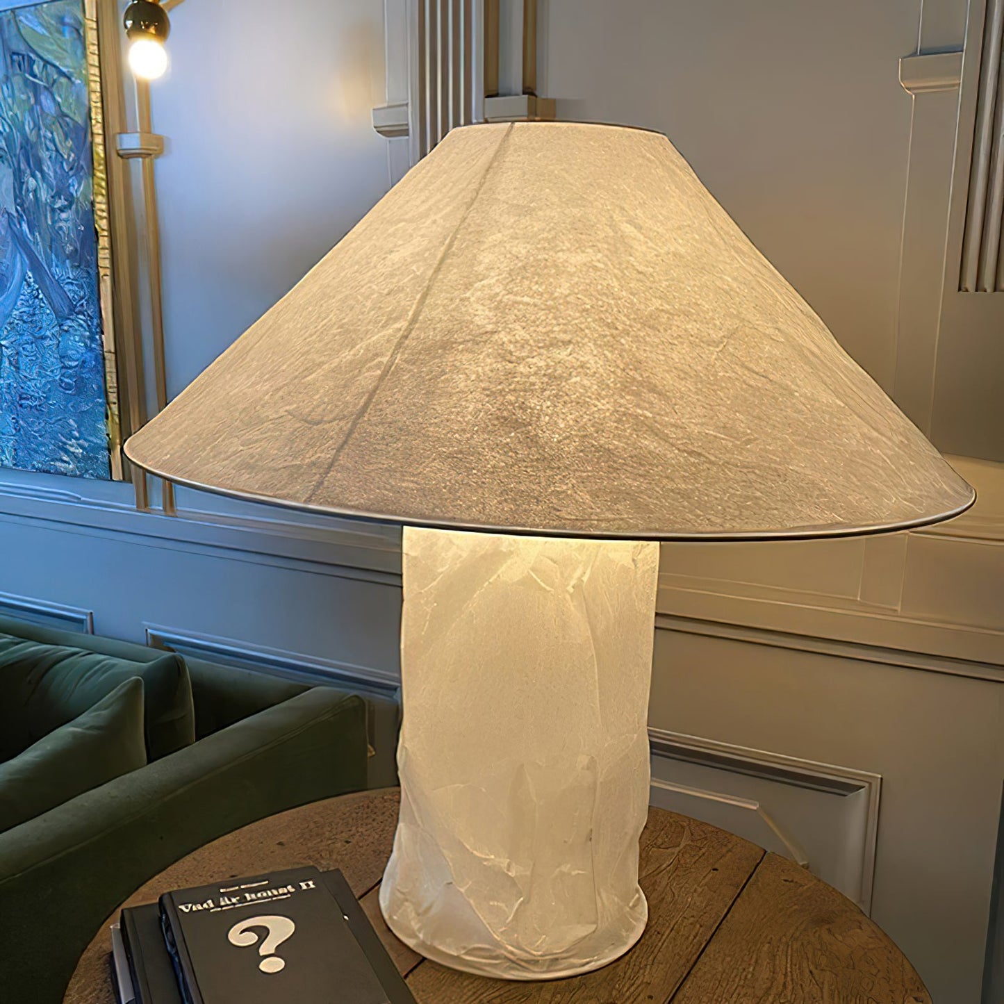 Crinkle Paper Table Lamp | White Metal & Dupont Paper | 50cm/75cm
