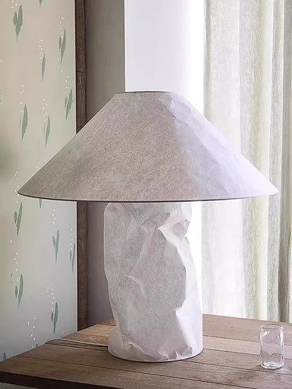 Crinkle Paper Table Lamp | White Metal & Dupont Paper | 50cm/75cm