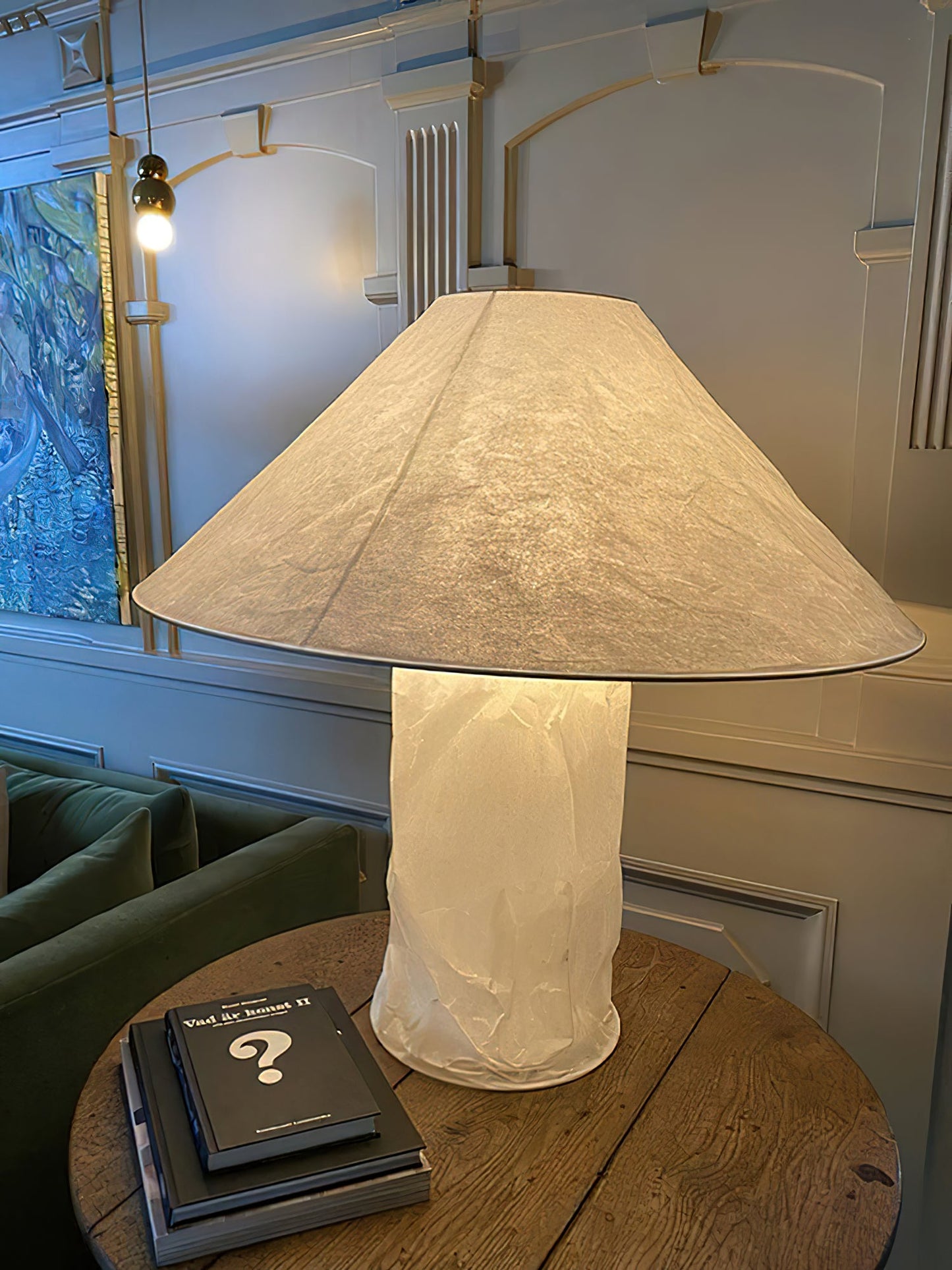 Crinkle Paper Table Lamp | White Metal & Dupont Paper | 50cm/75cm