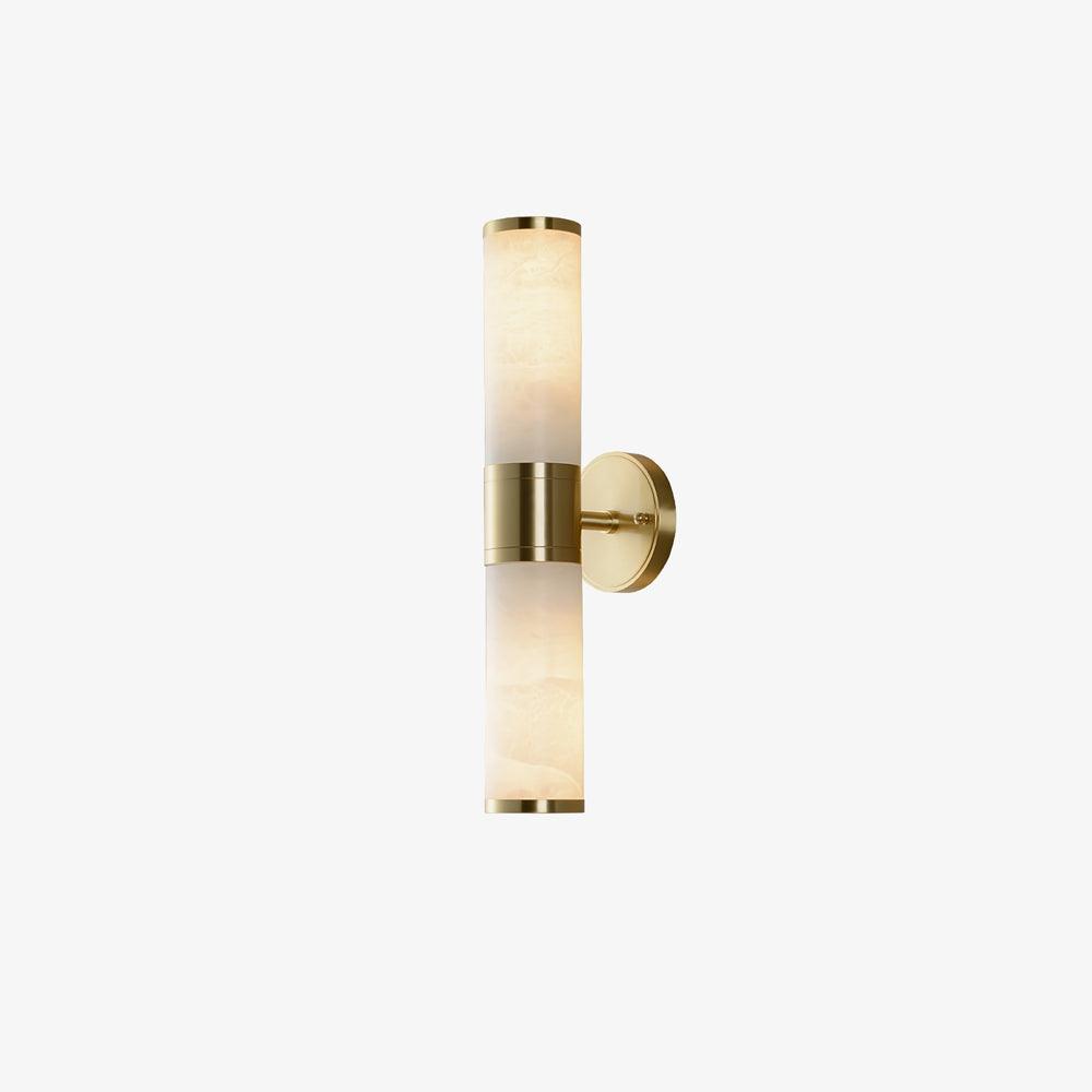 Alabaster Wall Lamp | Antique Brass Finish | White Shade