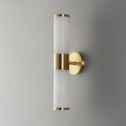 Alabaster Wall Lamp | Antique Brass Finish | White Shade
