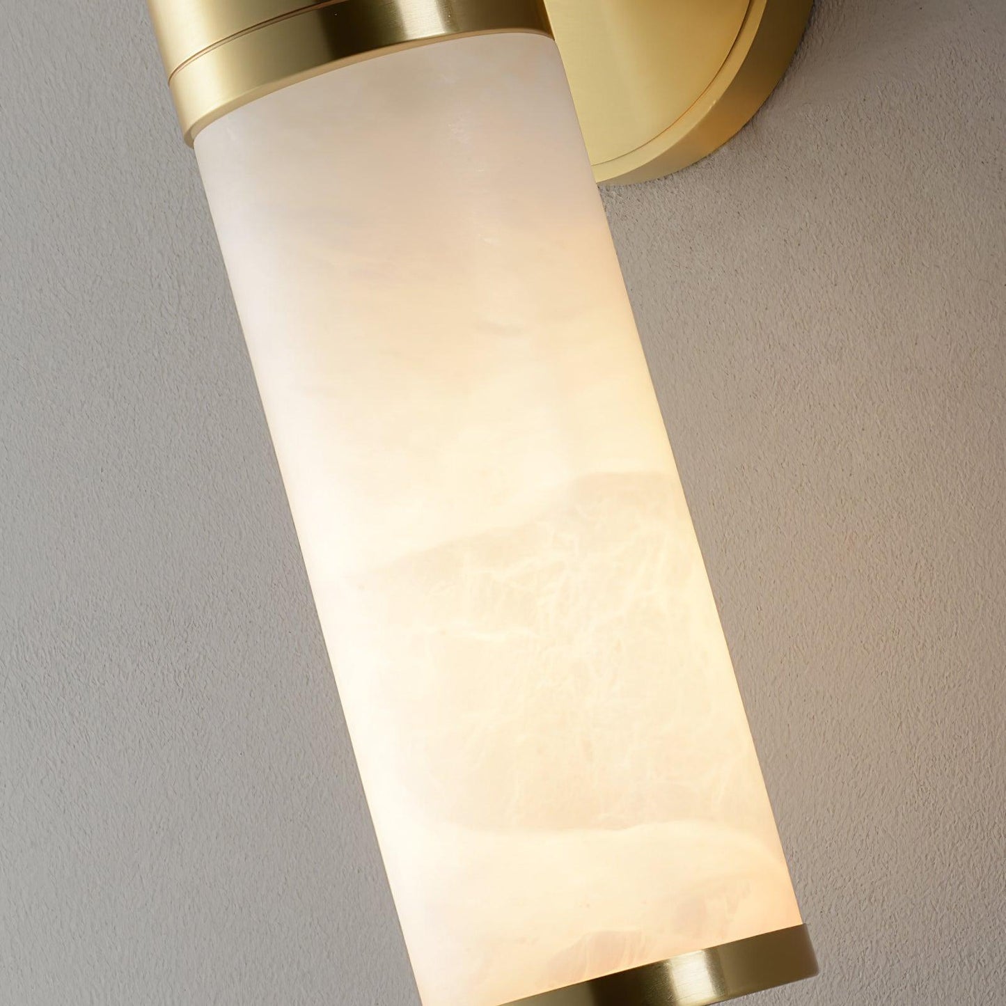 Alabaster Wall Lamp | Antique Brass Finish | White Shade