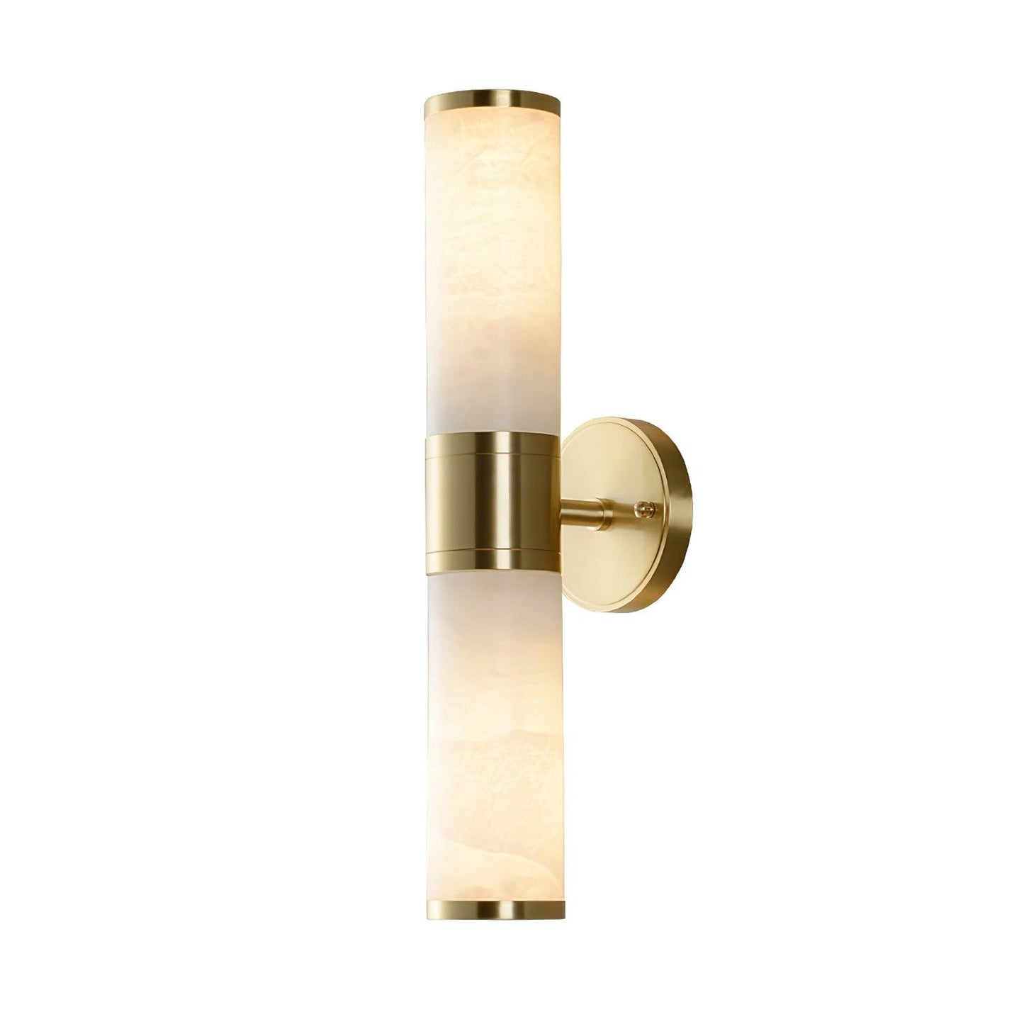 Alabaster Wall Lamp | Antique Brass Finish | White Shade