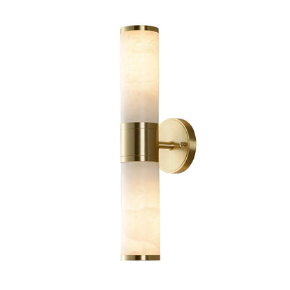 Alabaster Wall Lamp | Antique Brass Finish | White Shade