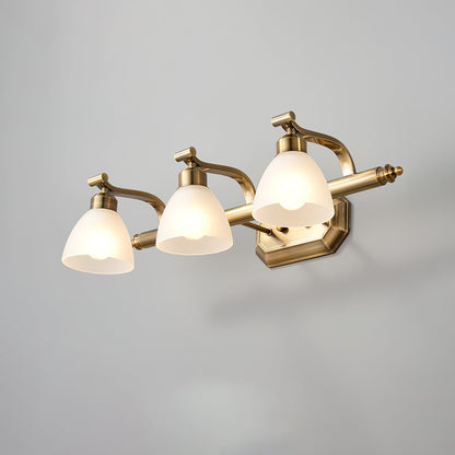 Lana Classic Bath Wall Light | Frosted Glass Shades | Gold