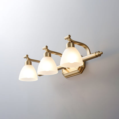 Lana Classic Bath Wall Light | Frosted Glass Shades | Gold