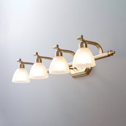 Lana Classic Bath Wall Light | Frosted Glass Shades | Gold