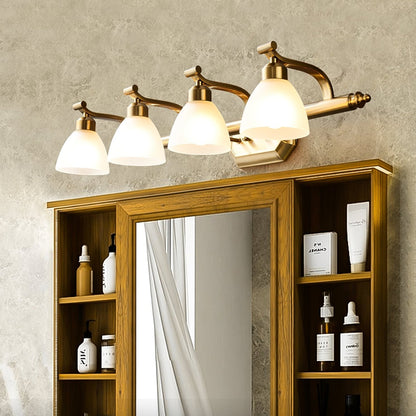Lana Classic Bath Wall Light | Frosted Glass Shades | Gold