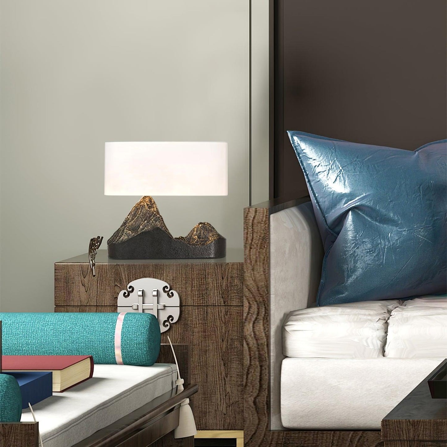 Landscape Table Lamp | Bronze Finish | White Shade