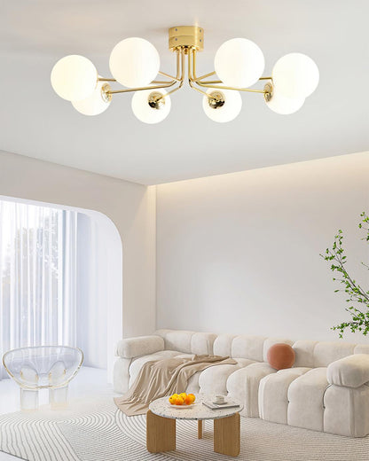 Lanta Ceiling Lamp | Metal & Glass | Chrome or Gold