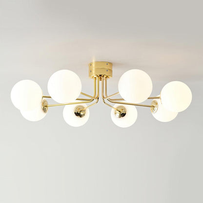 Lanta Ceiling Lamp | Metal & Glass | Chrome or Gold