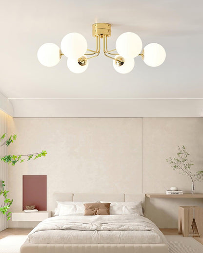 Lanta Ceiling Lamp | Metal & Glass | Chrome or Gold