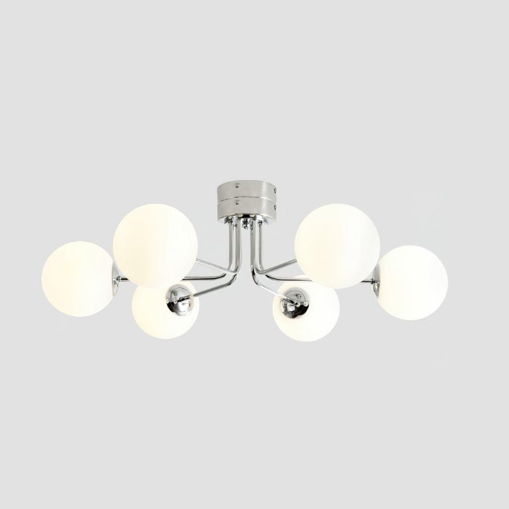 Lanta Ceiling Lamp | Metal & Glass | Chrome or Gold
