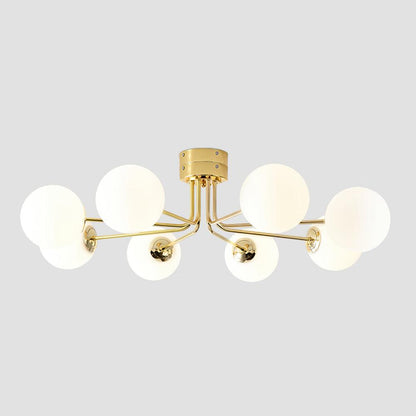 Lanta Ceiling Lamp | Metal & Glass | Chrome or Gold