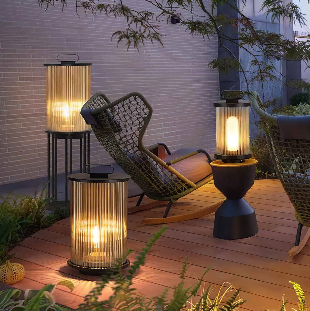 Lantern Garden Outdoor Light | Stainless Steel, Glass, Acrylic | Black