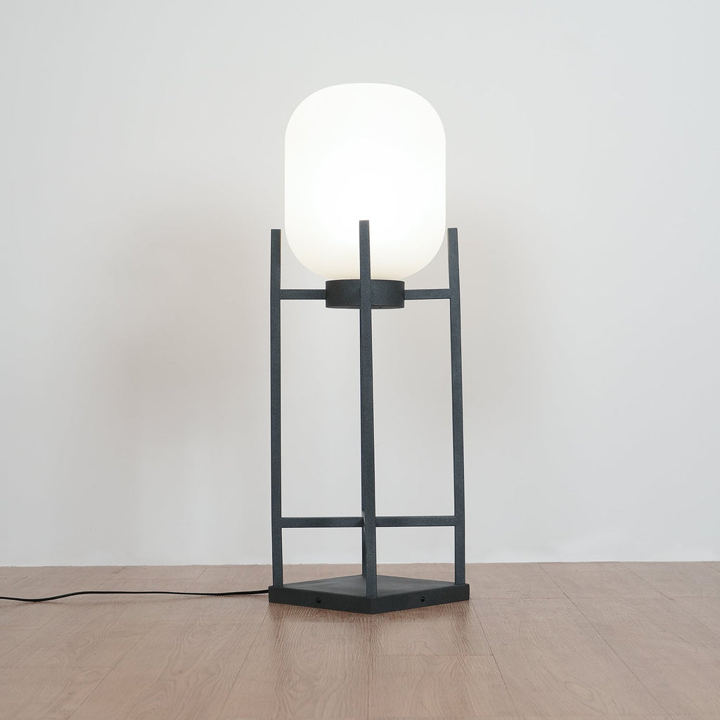 Lantern Floor Light | Stainless Steel & Glass | Outdoor