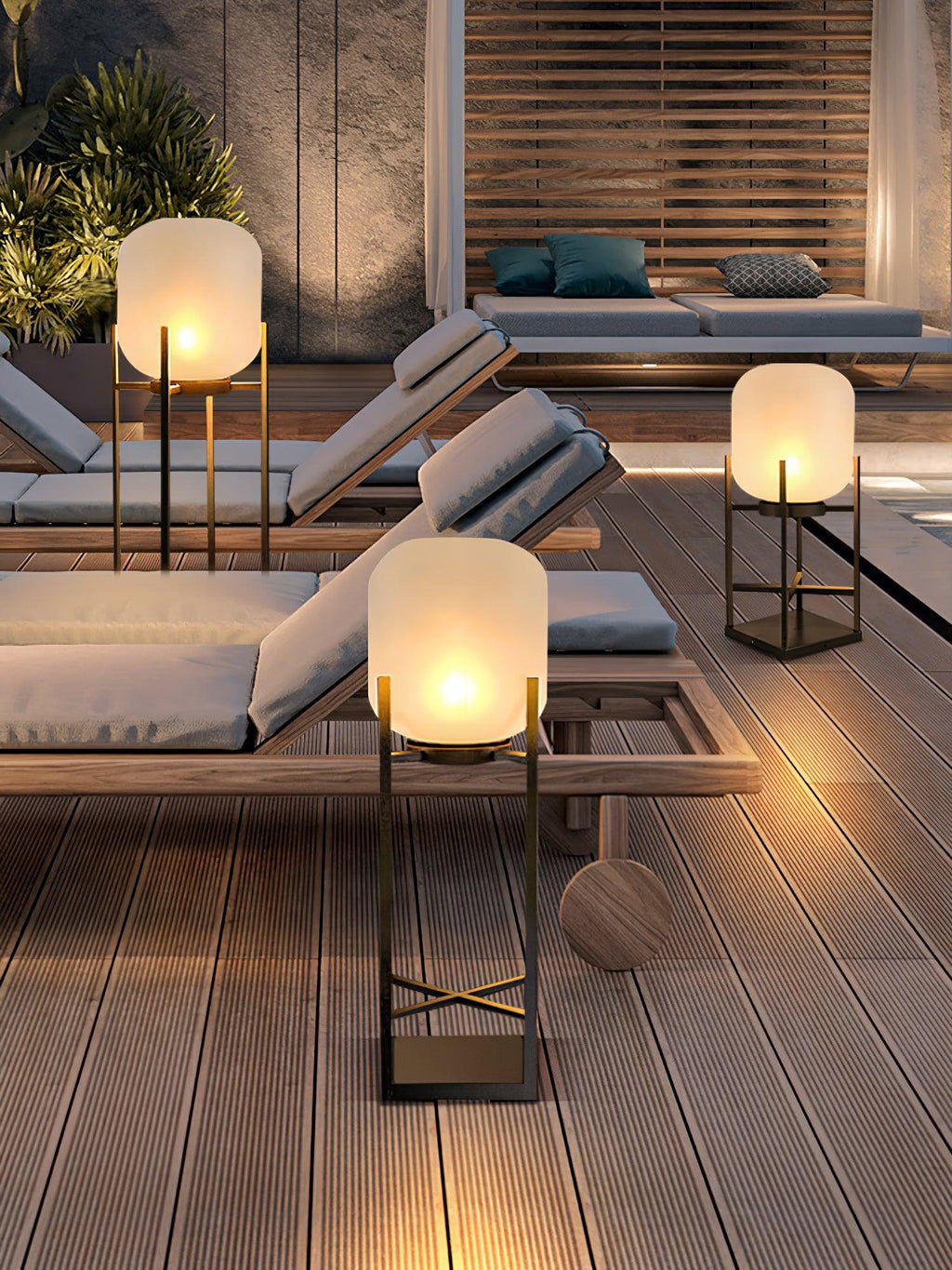 Lantern Floor Light | Stainless Steel & Glass | Outdoor