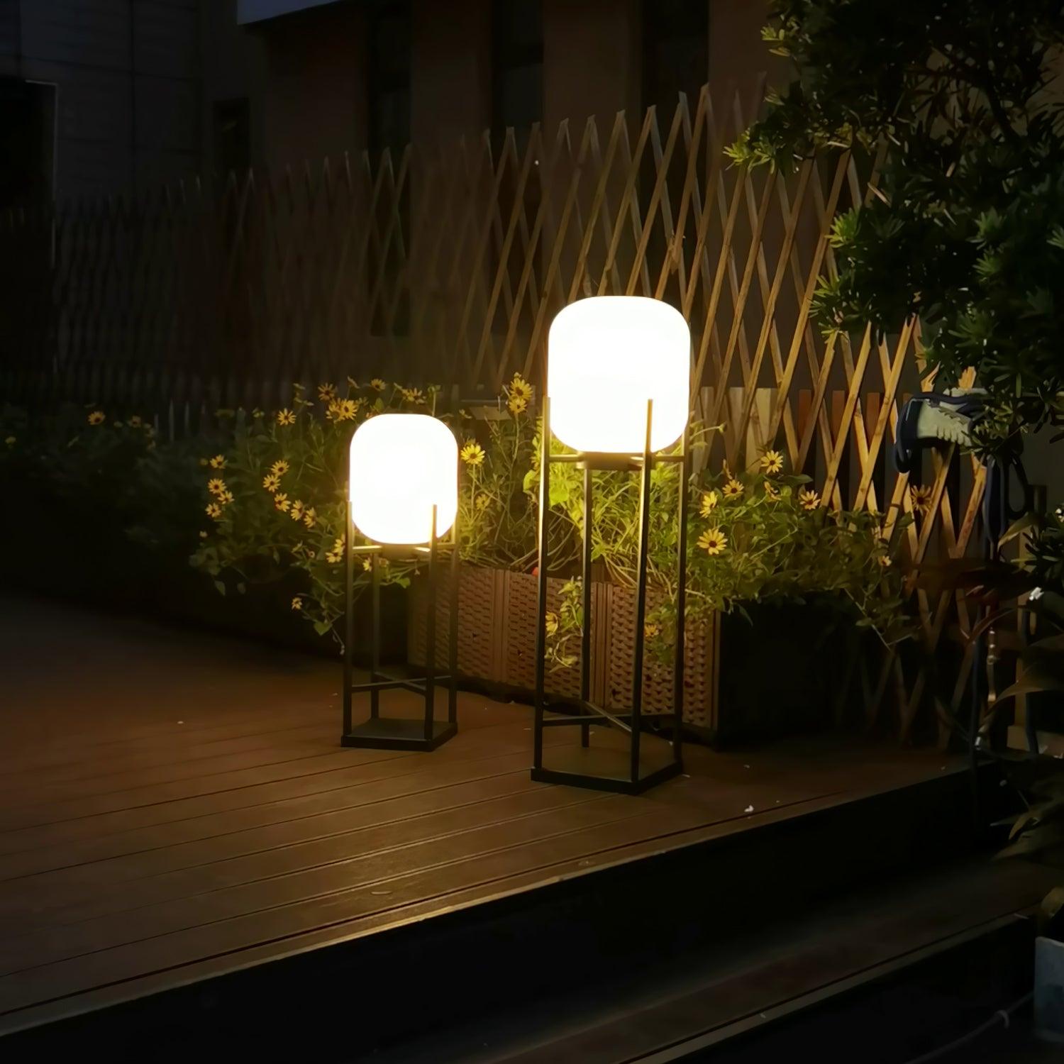 Lantern Floor Light | Stainless Steel & Glass | Outdoor