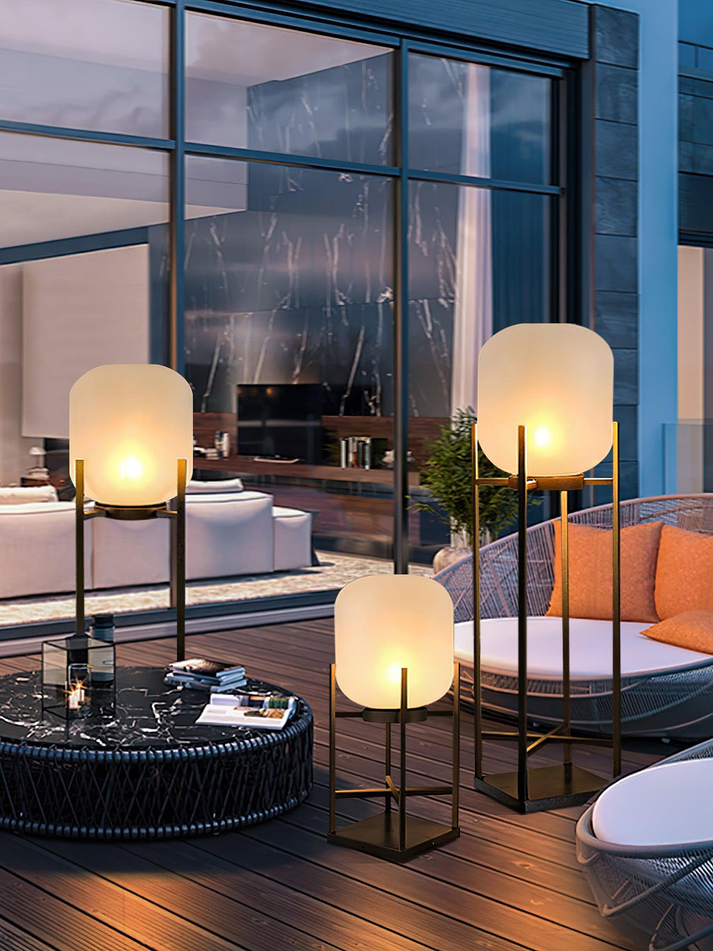 Lantern Floor Light | Stainless Steel & Glass | Outdoor