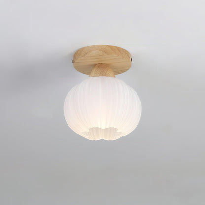 Large Flower Bag Ceiling Lamp | Wood, Acrylic | White