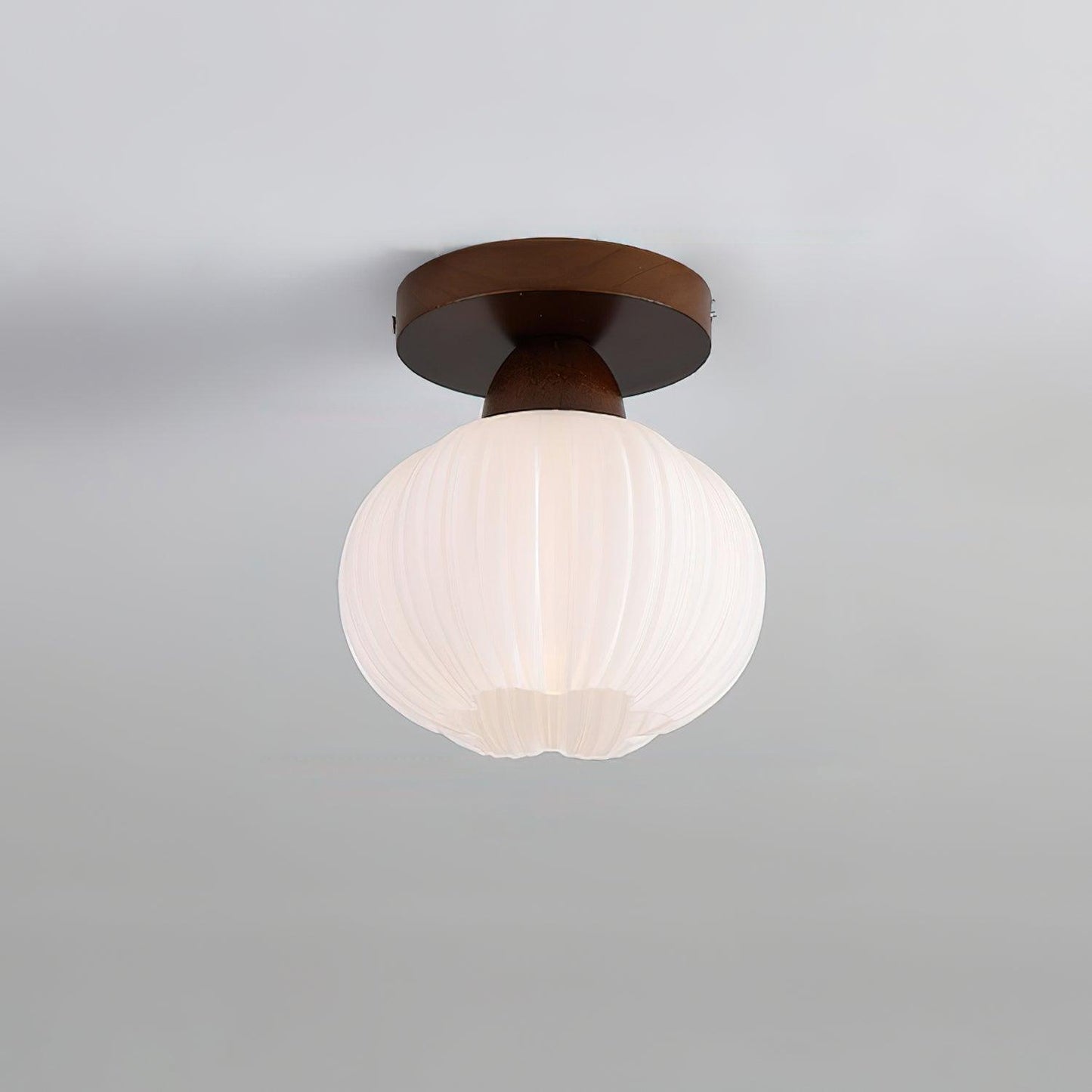 Large Flower Bag Ceiling Lamp | Wood, Acrylic | White