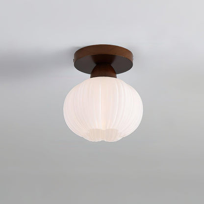 Large Flower Bag Ceiling Lamp | Wood, Acrylic | White