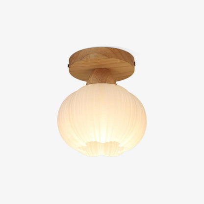 Large Flower Bag Ceiling Lamp | Wood, Acrylic | White