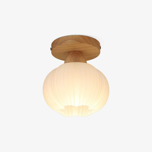Large Flower Bag Ceiling Lamp | Wood, Acrylic | White