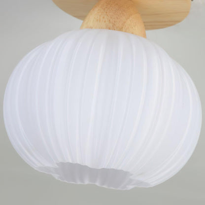Large Flower Bag Ceiling Lamp | Wood, Acrylic | White