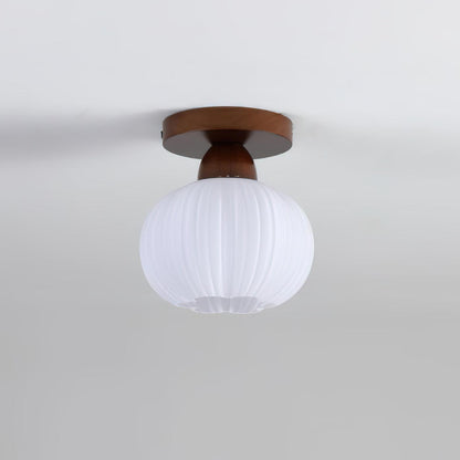 Large Flower Bag Ceiling Lamp | Wood, Acrylic | White