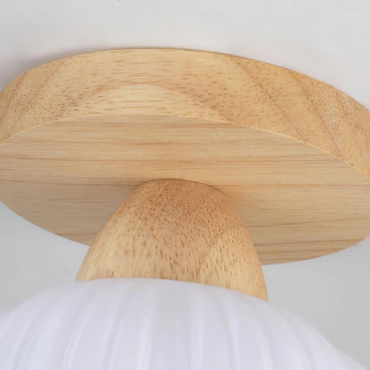 Large Flower Bag Ceiling Lamp | Wood, Acrylic | White