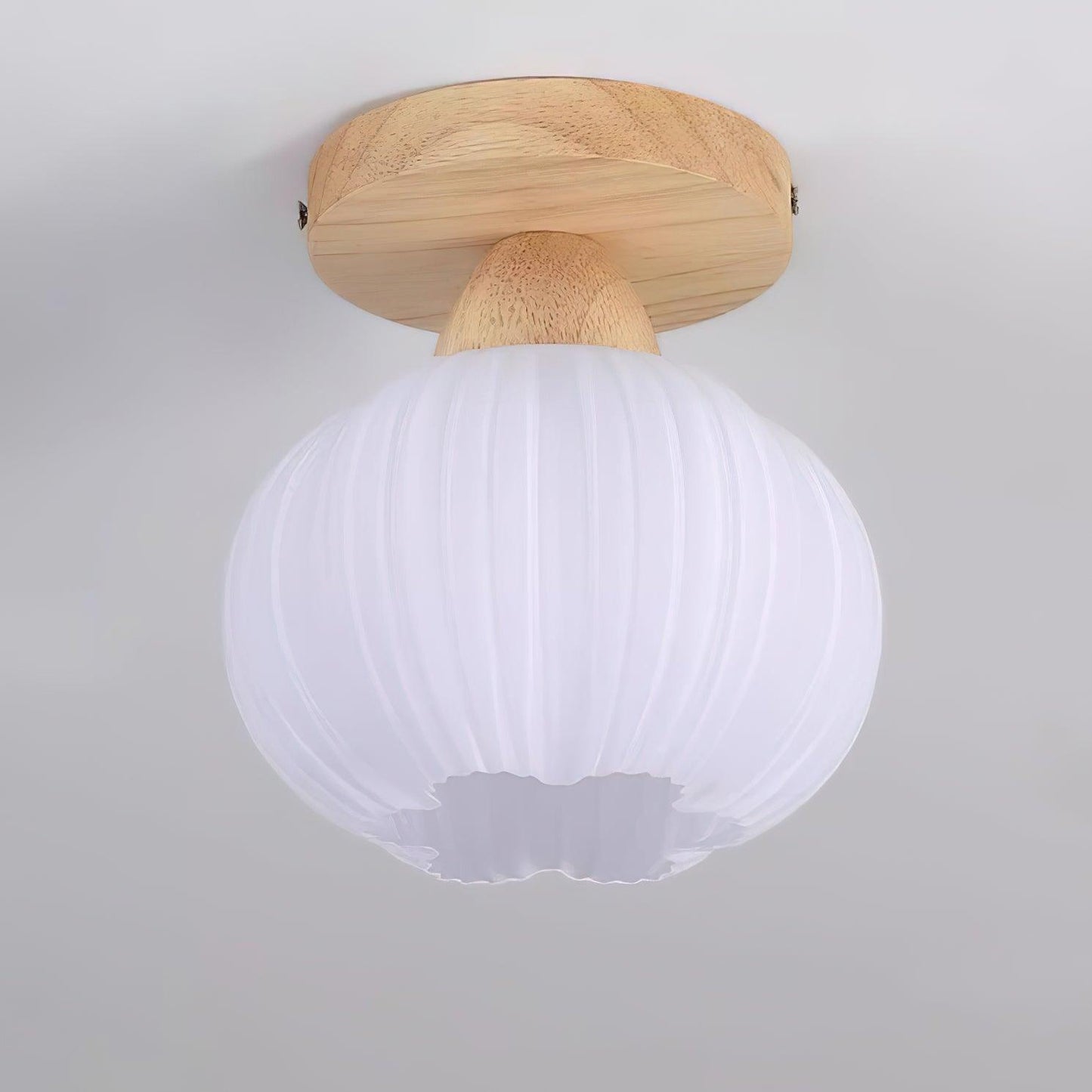 Large Flower Bag Ceiling Lamp | Wood, Acrylic | White