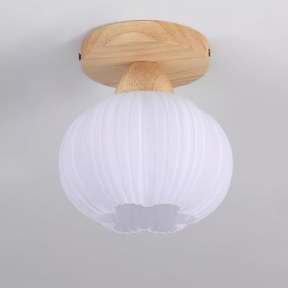 Large Flower Bag Ceiling Lamp | Wood, Acrylic | White