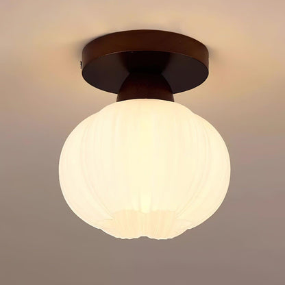 Large Flower Bag Ceiling Lamp | Wood, Acrylic | White
