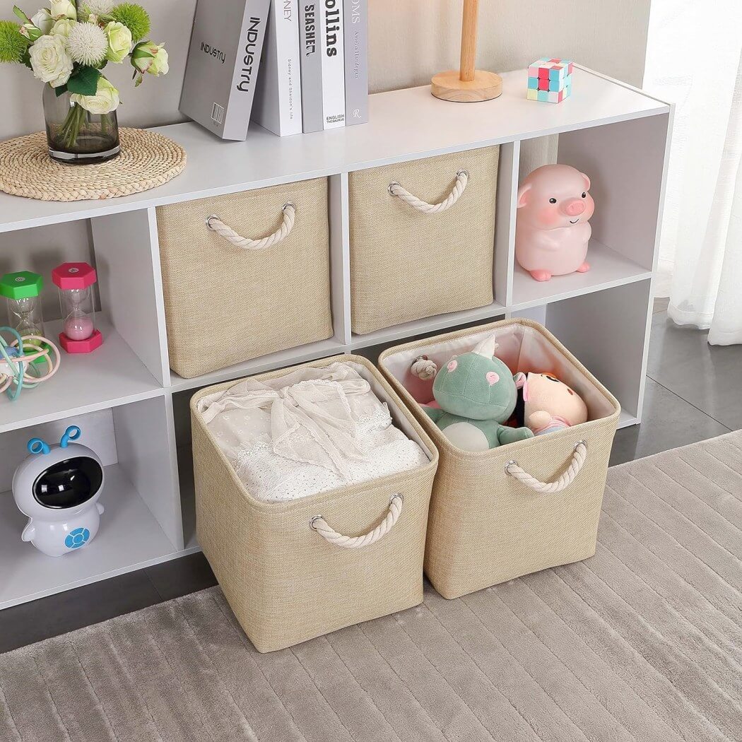 Storage Boxes | Canvas & EVA | Large 41.6L, 13"x15"x13"