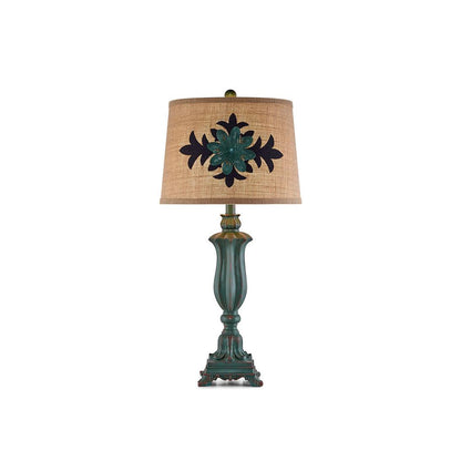 Lark Table Lamp | Resin, Fabric | Green