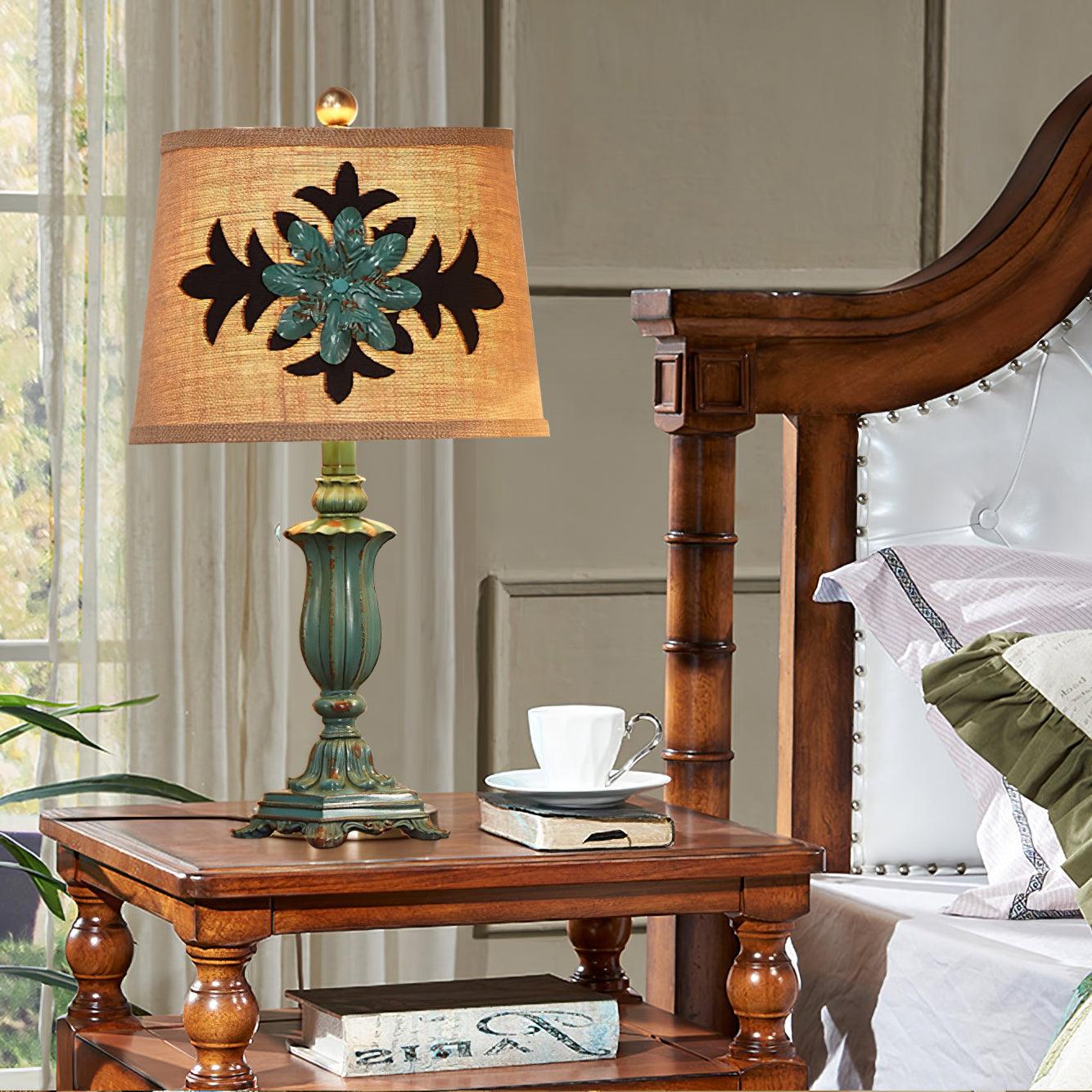 Lark Table Lamp | Resin, Fabric | Green