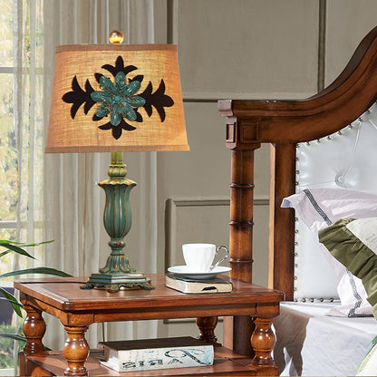 Lark Table Lamp | Resin, Fabric | Green