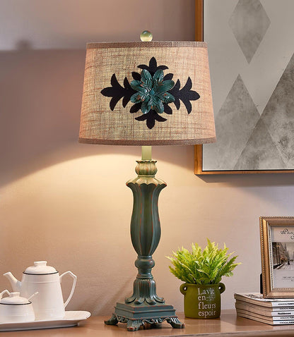 Lark Table Lamp | Resin, Fabric | Green