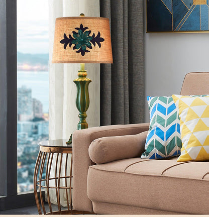 Lark Table Lamp | Resin, Fabric | Green