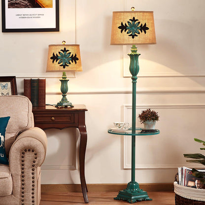Lark Table Lamp | Resin, Fabric | Green