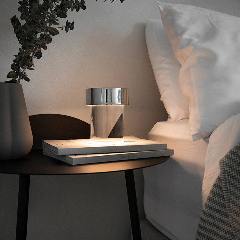Portable Table Lamp | Rechargeable Glass Base | Touch Dimming, 4000mAh Battery