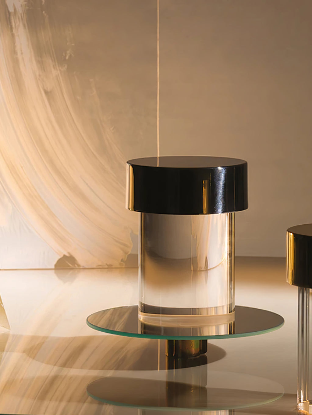 Portable Table Lamp | Rechargeable Glass Base | Touch Dimming, 4000mAh Battery