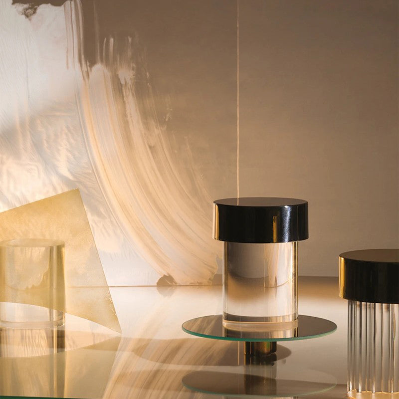 Portable Table Lamp | Rechargeable Glass Base | Touch Dimming, 4000mAh Battery